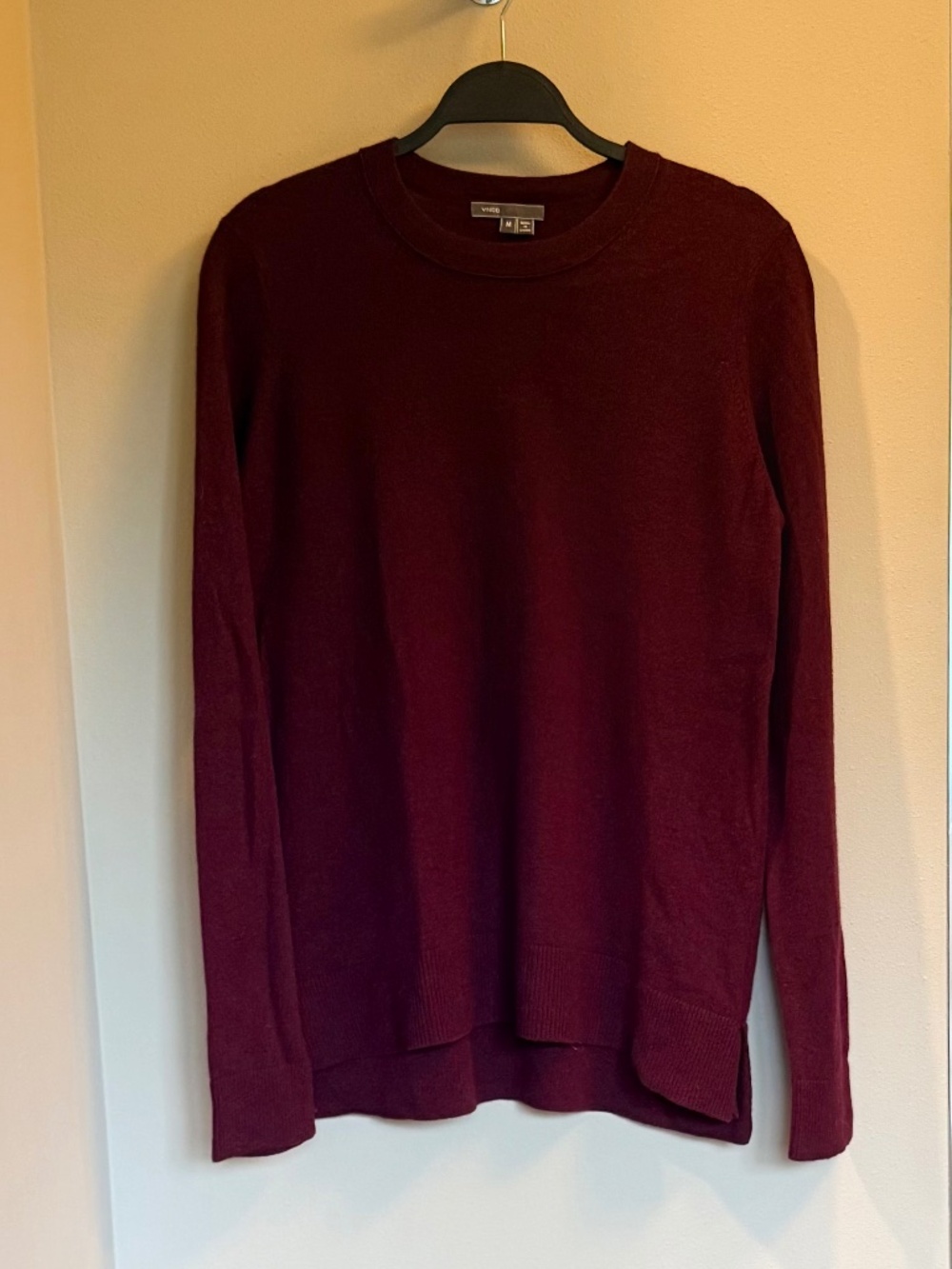 Vince Crew Neck Sweater, Burgundy, Size M